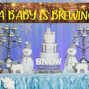 A Baby Is Brewing Large Banner Sign, Baby Shower Large Banner Gender Reveal Baby Pram Bottle Banner for Pregnancy Celebration Party Decorations Supplies