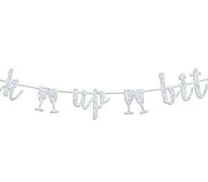 Silver Glitter Drink Up Bitches Banner - Legal AF Bunting Sign - Engagement/Birthday/Bachelorette/Bridal Shower/Wedding Party Decoration Supplies