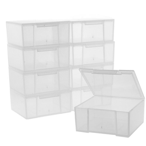 Paylak 10 Storage Square Clear Containers for Small Items Organizer 2.5 inches