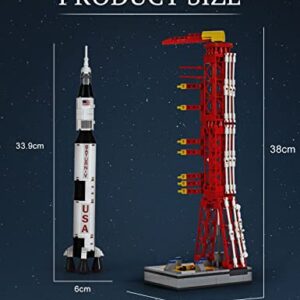 SEMKY Space Series Saturn V Space Rocket MOC Building Blocks Set,(425Pieces) Space Rocket Model Gifts for Kid and Space Fans