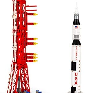 SEMKY Space Series Saturn V Space Rocket MOC Building Blocks Set,(425Pieces) Space Rocket Model Gifts for Kid and Space Fans