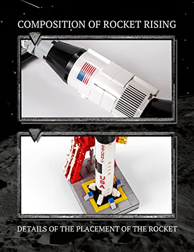 SEMKY Space Series Saturn V Space Rocket MOC Building Blocks Set,(425Pieces) Space Rocket Model Gifts for Kid and Space Fans