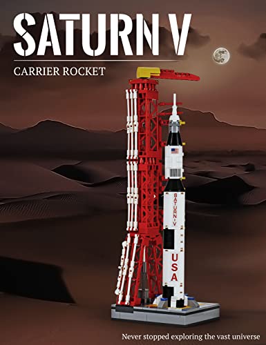 SEMKY Space Series Saturn V Space Rocket MOC Building Blocks Set,(425Pieces) Space Rocket Model Gifts for Kid and Space Fans