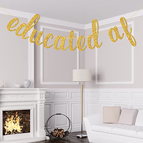 WeBenison Educated AF Banner Class of 2022 Banner You Did It Congrats Nurse Lawyer Doctor Graduation Party Bunting Decoration Supplies / Gold Glitter