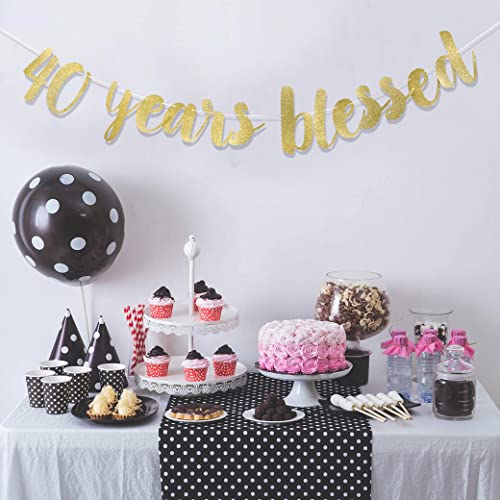 40 Years Blessed Banner - 40th Birthday Banner,40th Birthday Banner Party Decorations,40th Anniversary Banner,40 Birthday Banner Sign