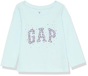 gap baby girls long sleeve logo t-shirt t shirt, ballerina blue, 5t us