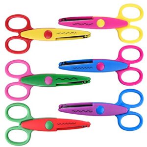 kuuqa 6 pcs kids safety scissors art craft scissors set for kids and students paper construction supplies