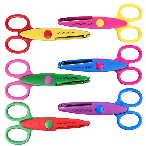 KUUQA 6 Pcs Kids Safety Scissors Art Craft Scissors Set for Kids and Students Paper Construction Supplies