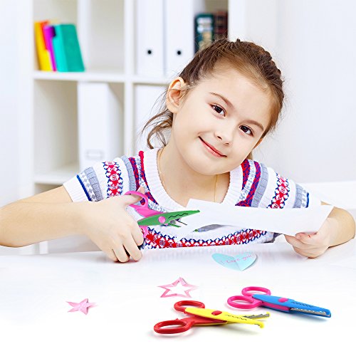 KUUQA 6 Pcs Kids Safety Scissors Art Craft Scissors Set for Kids and Students Paper Construction Supplies