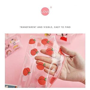 Clear Large Pencil Case Pen Bag Transparent Pencil Pouch Travel Toiletry Bags Makeup Bag Big Capacity Women Zipper Cosmetic Bag(Colorful Flower)