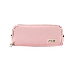 satiable pencil bag, large capacity cute multifunctional pencil case stationery pouch marker pen case simple stationery bag bag with zipper bag for teens girls adults student, pink