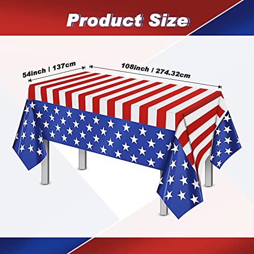 2 Pieces Large Welcome Home Banner and American Flag Tablecloth 4th of July Backdrop Patriotic Plastic Table Cover Deployment Returning Party Supplies Military Army Homecoming Party Decorations