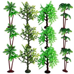 xplore toys 12 pieces 6 inch model trees figurines with base,for crafts,cake decorating,scenery architecture trees,building model,scenery landscape