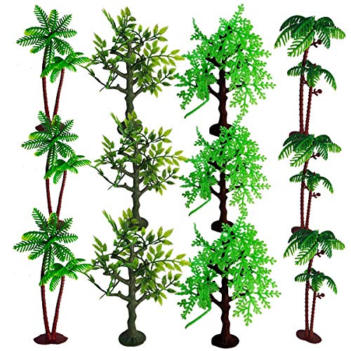 Xplore Toys 12 Pieces 6 inch Model Trees Figurines with Base,for Crafts,Cake Decorating,Scenery Architecture Trees,Building Model,Scenery Landscape