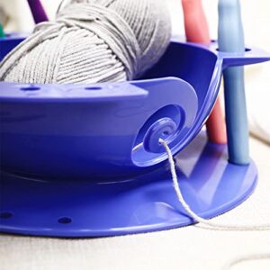 HOUSON Yarn Bowl Large Knitting Bowl Holder with Crochet Hooks Hole Holder,Knitting Flat Bottom Wool Balls Storage Organizer Yarn Storage Bowl for Women Crocheting Knitting Mother's Day Christmas Gift