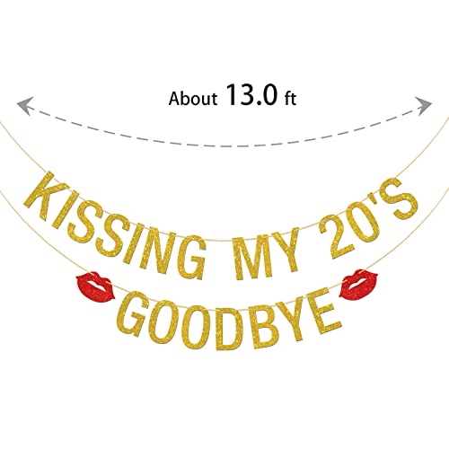 Halawawa Kissing My 20's Goodbye Banner, 20s Goodbye Party Decorations, 30th Birthday Party Bunting Banner Photo Booth Props, Cheers to 30 Years Dirty 30 Party Supplies