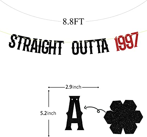 Straight Outta 1997 Banner- Happy 25th Birthday Cheers to 25 Years, 25 and Fabulous Wedding Anniversary Party Sign 25th Birthday Party Decorations