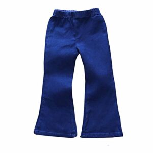 mygbcpjs little girls blue jeans outfit kids bell bottoms elastic waist denim pants