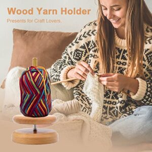 PhantomSky Wooden Spinning Yarn, Thread Holder/Thread Rack with Turn Mechanism - for Sewing, Quilting, Embroidery, Hair-braiding, DIY Making