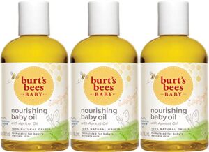 burt’s bees baby oil, nourishing skin care, 100% natural, 4 fl oz (pack of 3)