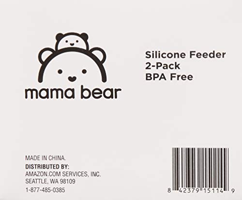 Amazon Brand - Mama Bear Silicone Feeder (Pack of 2)