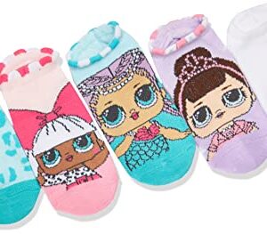 L.O.L. Surprise! girls Lol Surprise! 5 Pack No Show Socks, Assorted Pastel, Fits Sock Size 6-8.5 fits Shoe Size 7.5-3.5 US