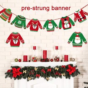 Ugly Sweater Decorations Hanging Banner 12 Pieces Ugly Christmas Party Decorations Holiday Party Indoor Hanging Decor