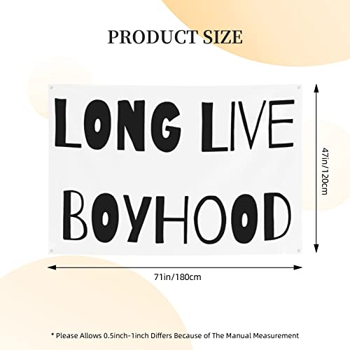 Long Live Boyhood Banners 47 X 71 In Party Indoor Outdoor Decor Banners Home Outdoor Decor Yard Hanging Sign Banner Decoration, Personalized Banner For Parties