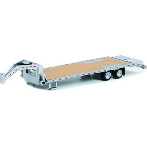 greenlight 30391 gooseneck trailer – primer gray with red and white conspicuity stripes (hobby exclusive) 1:64 scale diecast