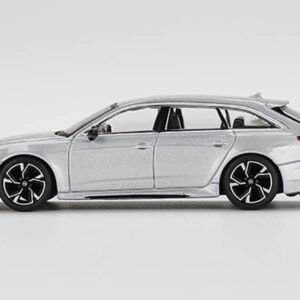 RS 6 Avant Carbon Black Edition Florett Silver Metallic Ltd Ed to 2400 pcs Worldwide 1/64 Diecast Model Car by True Scale Miniatures MGT00372