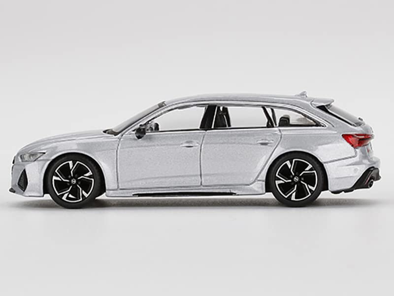 RS 6 Avant Carbon Black Edition Florett Silver Metallic Ltd Ed to 2400 pcs Worldwide 1/64 Diecast Model Car by True Scale Miniatures MGT00372