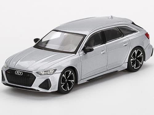 RS 6 Avant Carbon Black Edition Florett Silver Metallic Ltd Ed to 2400 pcs Worldwide 1/64 Diecast Model Car by True Scale Miniatures MGT00372