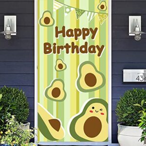 hello avocado mexican happy birthday banner backdrop holy guacamole theme decor for 1st birthday party mexican fiesta baby shower bridal engagement decorations photo studio props background supplies