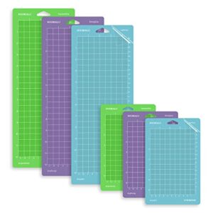 doohalo cutting mat for cricut joy machine 3 pack replacement adhesive cut mats for cricut joy (green purple blue (total 3 small+3 big mats), 4.5″x12″+4.5″x6.5″-varietygrip)