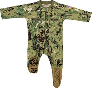 u.s. navy baby boys nwu camo crawler with recruit boots (0-3 months)