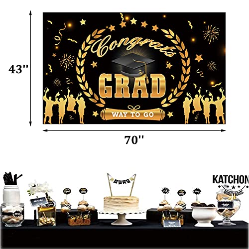 DmHirmg Graduation Backdrop Banner for Graduation Decorations Party Supplies, Graduation Background for Graduation Decor,Graduation Banner for Photo Backdrop Graduation Decoration(Black)