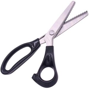 eoocvt 9 inch professional pinking shears fabric crafts zig zag cut scissors black