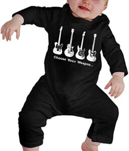 xietao choose your weapon music guitar boutique baby bodysuit onesie unisex long sleeve black