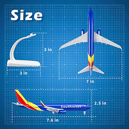Lose Fun Park 1/300 Scale Model Plane Diecast Airplanes American Southwest Airlines Boeing 737 Model Airplane for Collections & Gifts