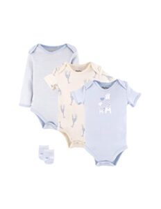 3 pack baby boy bodysuit i breathable & comfort i blue short and long sleeve bodysuit i 3-6 months old baby boy i 100% hypoallergenic cotton. (multiprenda niño)