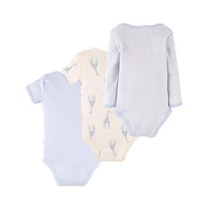 3 pack baby Boy Bodysuit I Breathable & Comfort I Blue short and long sleeve Bodysuit I 3-6 months old baby Boy I 100% Hypoallergenic cotton. (multiprenda niño)