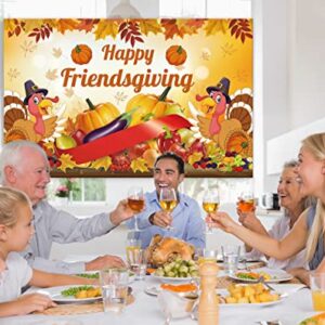 friendsgiving Party decorations,Large Happy friendsgiving Banner Backdrop，Thanksgiving Banner，Rustic Thanksgiving Decorations，Fall Decorations Banner，Thanksgiving Decorations