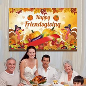 friendsgiving Party decorations,Large Happy friendsgiving Banner Backdrop，Thanksgiving Banner，Rustic Thanksgiving Decorations，Fall Decorations Banner，Thanksgiving Decorations