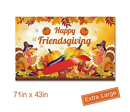 friendsgiving Party decorations,Large Happy friendsgiving Banner Backdrop，Thanksgiving Banner，Rustic Thanksgiving Decorations，Fall Decorations Banner，Thanksgiving Decorations