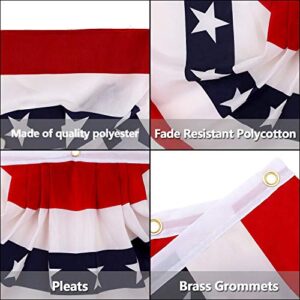 4 Pieces USA Pleated Fan Flag American Bunting Flags Patriotic United States Half Fan Banner with Grommets for 4th of July Decorations (1.5 x 3 Feet)
