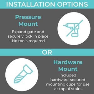 Toddleroo by North States 42” Wide Supergate Ergo Baby Gate, Made in USA: for doorways or stairways. Includes Wall Cups. Pressure or Hardware Mount. 26” - 42” Wide (26" Tall, Ivory)