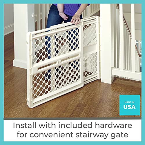 Toddleroo by North States 42” Wide Supergate Ergo Baby Gate, Made in USA: for doorways or stairways. Includes Wall Cups. Pressure or Hardware Mount. 26” - 42” Wide (26" Tall, Ivory)