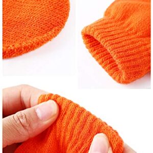 6 Pairs Winter Warm Knitted Mittens Gloves Stretch Mittens for Christmas Party Kids Toddler Supplies (Gray, Orange, Purple, Royal Blue, Blue, Rosy)