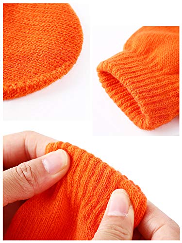 6 Pairs Winter Warm Knitted Mittens Gloves Stretch Mittens for Christmas Party Kids Toddler Supplies (Gray, Orange, Purple, Royal Blue, Blue, Rosy)