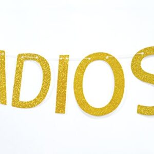 Qttier Adios Bitchachos Gold Glitter Banner for Going Away, Fiesta, Taco Party Decorations